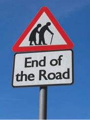 End of the road sign