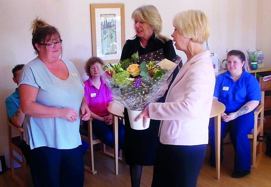 Care South’s Chairman Felicity Irwin and Chief Executive Susan Willoughby presenting Tracy Frankcom with her award