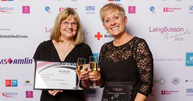 L R Chief Executive Tracey Stakes and Deputy Chief Executive Tracy Paine with the Residential Care Award at the LaingBuisson 2019 award ceremony