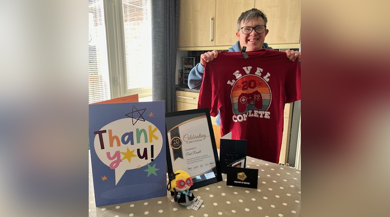 Paul Celebrates 20 Years at Work, Showing What People with Learning Difficulties Can Achieve