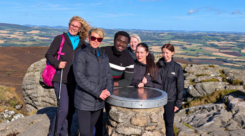 Care Staff on Top of the World after Bennachie Climb